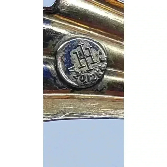 RARE Vintage Harry Iskin 12K Gold Filled Cherry Red Rhinestone Flower Brooch 40s - Picture 7 of 12